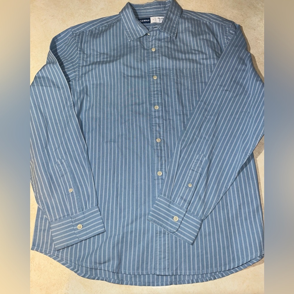 Old Navy Men's Casual Blue Pinstripe Shirt
